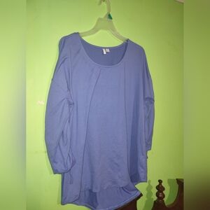 Light Blue Women's Long Sleeve Scoop Neck Top
